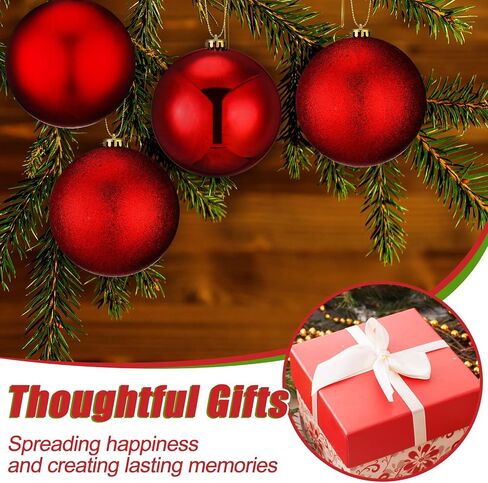 Wettarn 6 Pieces Large 6" Christmas Balls Christmas Tree Decoration Ornaments Shatterproof Balls for Birthday Easter Valentine Wedding Decorations 4th of July Memorial Day (Red Mix) in Saudi Arabia