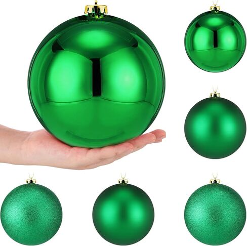Wettarn 6 Pieces Large 6" Christmas Balls Christmas Tree Decoration Ornaments Shatterproof Balls for Birthday Easter Valentine Wedding Decorations 4th of July Memorial Day (Red Mix) in Saudi Arabia