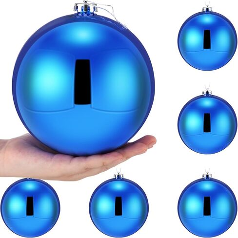 Wettarn 6 Pieces Large 6" Christmas Balls Christmas Tree Decoration Ornaments Shatterproof Balls for Birthday Easter Valentine Wedding Decorations 4th of July Memorial Day (Red Mix) in Kuwait
