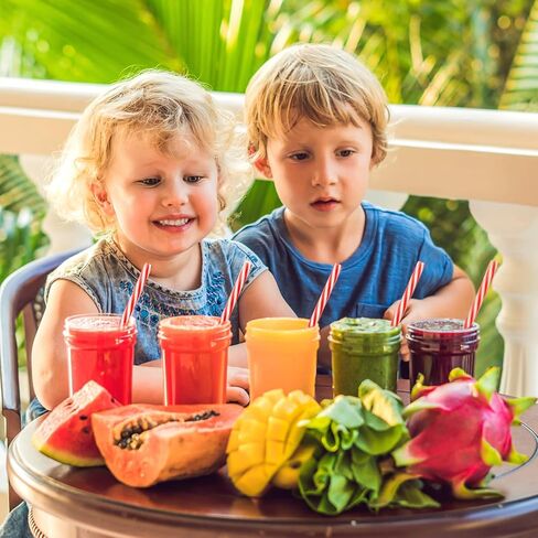 شفاطات Vesici مخططة مقاس 9 بوصة، شفاطات بلاستيكية قابلة لإعادة الاستخدام مع فرشاة تنظيف، شفاطات شرب صلبة مخططة باللون الأحمر، شفاطات ميسون غير قابلة للكسر لمستلزمات تزيين حفلات عيد الميلاد (أحمر وأبيض، 50 قطعة) in Kuwait