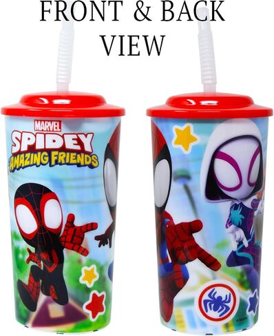 Marvel Spiderman 16oz Water Bottle Set ~ 6pc Bundle Spidey and his Amazing Friends Refillable Cups with Straws for School Supplies, Sports, and More in Saudi Arabia