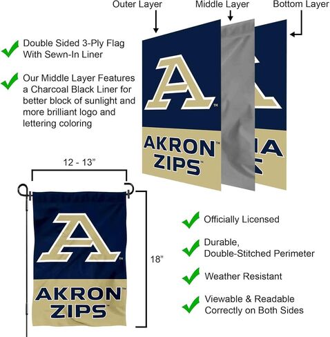 Akron Zips Wordmark Garden Banner Flag in Saudi Arabia