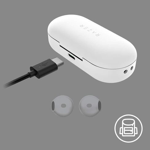 Razer Hammerhead True Wireless Bluetooth Gaming Earbuds: 60ms Low-Latency - IPX4 Water Resistant - Bluetooth 5.0 Auto Pairing - Touch Enabled - 13mm Drivers - Mercury White in Saudi Arabia