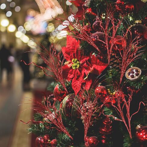 Christmas Glitter Curly Tree Picks Wispy Willow Stem Glittered Twigs Decor Wreath Garland Floral Arrangement Glitter Stems for Xmas Tree Decor(Gold,24 Pcs) in Kuwait