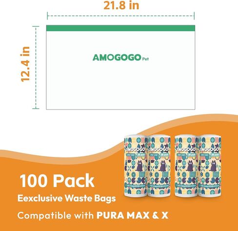 50 Pack Litter Box Liner Bags, Compatible with Petkit Pura Max & X, Self-Cleaning Cat Litter Box Replacement Waste Bags, Drawstring Leak-proof Cat Litter Box Trash Bags in Kuwait