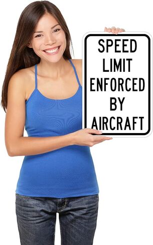 حد السرعة الخاص بشركة التوريدات واللافتات البلدية الذي يتم فرضه بواسطة لافتة الطائرة - تصميم مذهل مقاس 12 × 18 مع صفائح عاكسة منشورية عالية الكثافة 3M. علامة أصلية مدعومة بضمان قوي لمدة 10 سنوات 3M. in Kuwait