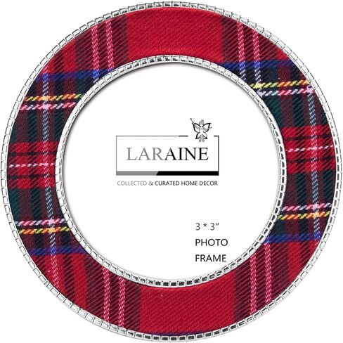 LARAINE Picture Photo Frame 3-color Plaid Metal High Definition Display Pictures for Tabletop Home Decorative (Red&Green, 3x3) in Kuwait