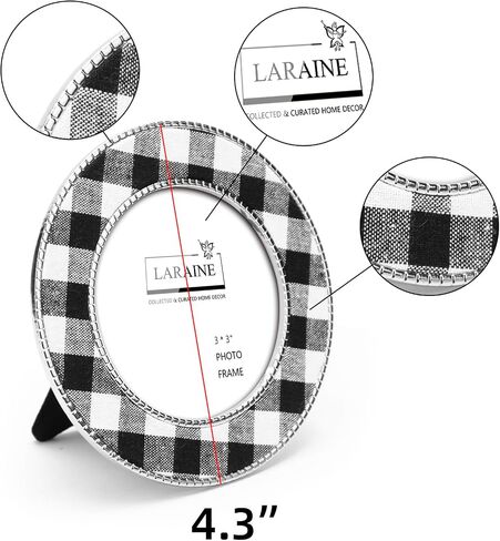 LARAINE Picture Photo Frame 3-color Plaid Metal High Definition Display Pictures for Tabletop Home Decorative (Red&Green, 3x3) in Kuwait