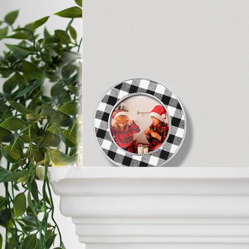 LARAINE Picture Photo Frame 3-color Plaid Metal High Definition Display Pictures for Tabletop Home Decorative (Red&Green, 3x3) in Kuwait