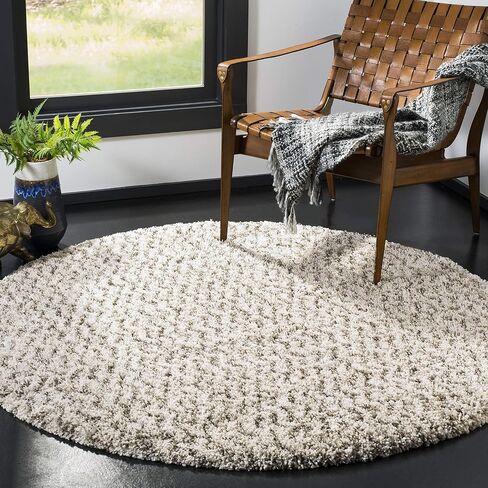 سجادة SAFAVIEH Hudson Shag Collection - 2'3" x 8'، عاجي ورمادي، تصميم شيفرون، لا يتساقط ويسهل العناية بها، سمك 2 بوصة مثالي للمناطق ذات الحركة العالية في غرفة المعيشة وغرفة النوم (SGH330A) in Kuwait