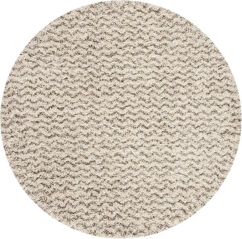 سجادة SAFAVIEH Hudson Shag Collection - 2'3" x 8'، عاجي ورمادي، تصميم شيفرون، لا يتساقط ويسهل العناية بها، سمك 2 بوصة مثالي للمناطق ذات الحركة العالية في غرفة المعيشة وغرفة النوم (SGH330A) in Kuwait