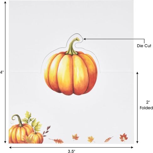 100 Pack Thanksgiving Fall Pumpkin Place Cards Paper Harvest Name Folded Tent Card Seating Autumn Pumpkins Dinner Wedding Table Setting Decorations in Saudi Arabia