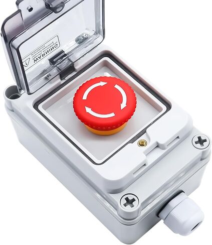 mxuteuk 1NC 1NO E-Stop Switches with Box Red Mushroom Emergency E-Stop Push Button Switch AC 660V 10A Switch Station Box G076 in Saudi Arabia