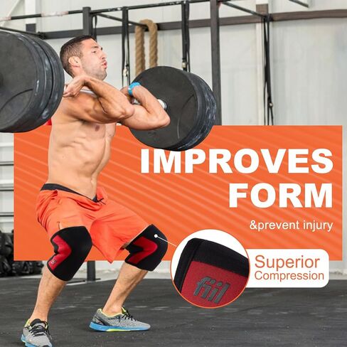 Knee Sleeves (1 Pair) 7mm Neoprene Thick High-Performance Knee Compression Support For Squats for Weightlifting, Powerlifting, Squatting & Fitness Activities for Men and Women (burgundy, Medium) in Saudi Arabia