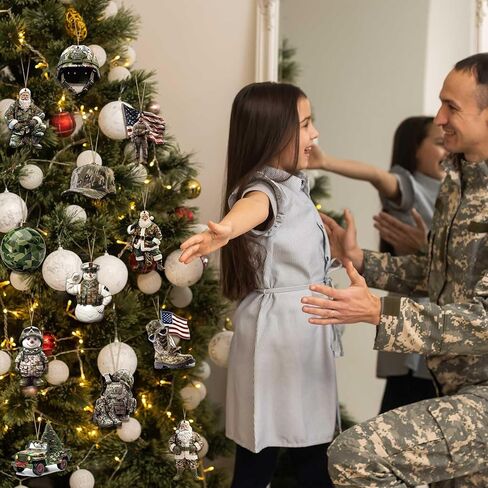 36 مجموعة من زخارف عيد الميلاد العسكرية، زينة عيد الميلاد العسكرية، مشاة البحرية الخشبية، سانتا كلوز، ثلج، علم الحلي مع الحبال لشجرة عيد الميلاد الوطنية، زخارف معلقة in Saudi Arabia