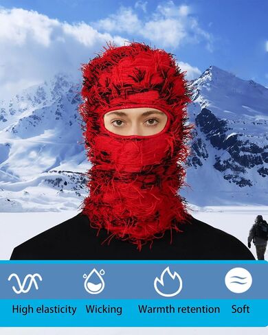 Distressed Balaclava Ski Masks for Men/Women, Shiesty Mask Neck Warmer Full Face Balaclava Face Mask for Cold Weather in Saudi Arabia