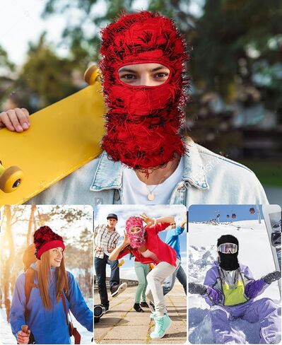 Distressed Balaclava Ski Masks for Men/Women, Shiesty Mask Neck Warmer Full Face Balaclava Face Mask for Cold Weather in Saudi Arabia