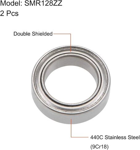 uxcell SMR74ZZ Deep Groove Ball Bearings 4mm x 7mm x 2.5mm Double Shielded Stainless Steel 2pcs in Saudi Arabia