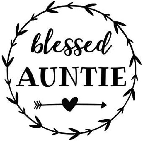 ملصق فينيل مطبوع عليه Blessed Auntie NOK | كمبيوتر محمول لجدران السيارات والشاحنات والشاحنات|أسود|5.5 × 5.5 بوصة|NOK884 in Kuwait