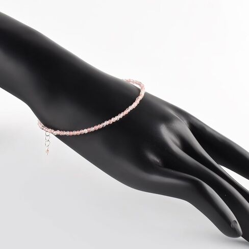 مجوهرات سوار أنيقة من أحجار كريمة الأمازونيت الطبيعية من الخرز الصغير لها، حجر الميلاد، بلورات شفاء الطاقة، سلسلة مطلية بالفضة هدايا عيد ميلاد 8 بوصة للنساء in Kuwait