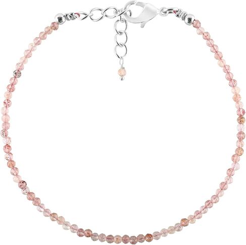 مجوهرات سوار أنيقة من أحجار كريمة الأمازونيت الطبيعية من الخرز الصغير لها، حجر الميلاد، بلورات شفاء الطاقة، سلسلة مطلية بالفضة هدايا عيد ميلاد 8 بوصة للنساء in Kuwait