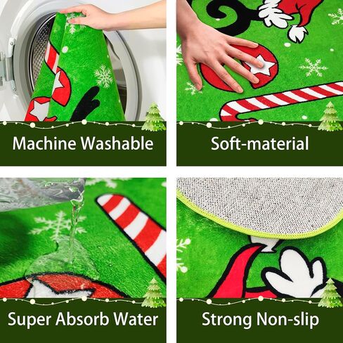 Christmas Believe Bathroom Rug – 47" x 19" Green Extra-Long Non-Slip for Bathroom Kitchen Rug Soft Absorbent Bath Tub Mat Room Christmas Bathroom Rug in Saudi Arabia