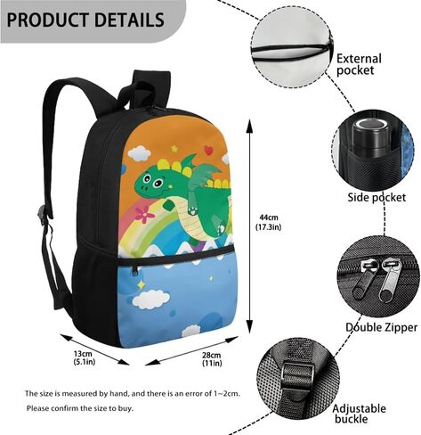 Cute Cartoon Dinosaur School Backpack Set Bookbags with Lunch Box Pencil Case and Water Bottle Cover Holder 4pcs for Middle School Primary Junior High University in Kuwait
