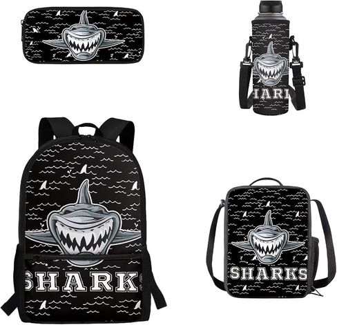 Cute Cartoon Dinosaur School Backpack Set Bookbags with Lunch Box Pencil Case and Water Bottle Cover Holder 4pcs for Middle School Primary Junior High University in Kuwait