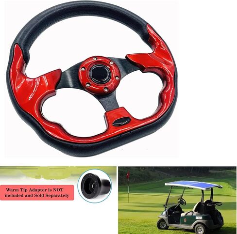 Golf Cart Steering Wheel,Universal Golf Cart Skid Steering Wheel,for Club Car EZGO RXV and TXT, Yamaha, Precedent Tempo (Red) in Saudi Arabia