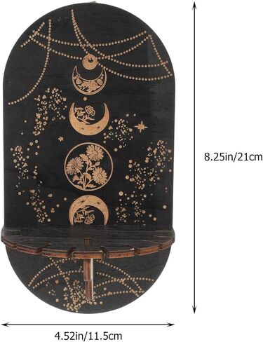 2PCS Small Crystal Shelf Black Crystal Display Shelf Butterfly Hand Sun Pattern Pendulum Board Witch Stuff Wooden Kit Crystal Hanging Rustic Crystal Holder Stand in Saudi Arabia