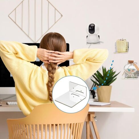 4 مجموعات من الأرفف العائمة من الأكريليك PH PandaHall، أرفف حائط ذهبية مثبتة على الحائط، أرفف صغيرة لعرض الرفوف المعلقة لمقتنيات جهاز توجيه كاميرا غرفة المعيشة وغرفة النوم 3.4 × 3.1 × 1.6 بوصة in Saudi Arabia
