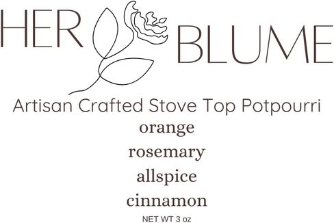 HerBlume 3oz Stovetop Potpourri، طقم وعاء سيمر، رائحة غير سامة، هدية مكتب، مكونات طبيعية، سلة هدايا، رائحة طبيعية، تفاح، لافندر، فانيليا، بهارات، قرفة، وعاء زجاجي للموقد in Kuwait