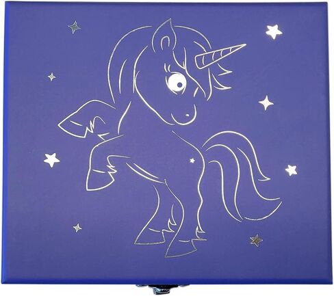 My Tiny Treasures Box Company Unicorn Jewelry Box for Little Girls and Young Girls with Mirror, Velvet Interior and Pull Out Drawer - 5.75 x 5.2 x 3.5 Inches (Purple) in Saudi Arabia