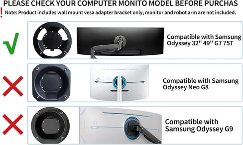 دعامة محول VESA للتثبيت على الحائط، متوافقة مع Samsung Odyssey G9 49 بوصة C49G97TSSN C49G95T S49AG952NN LC49G97TSSNXDC LS49AG952NNXZA in Kuwait