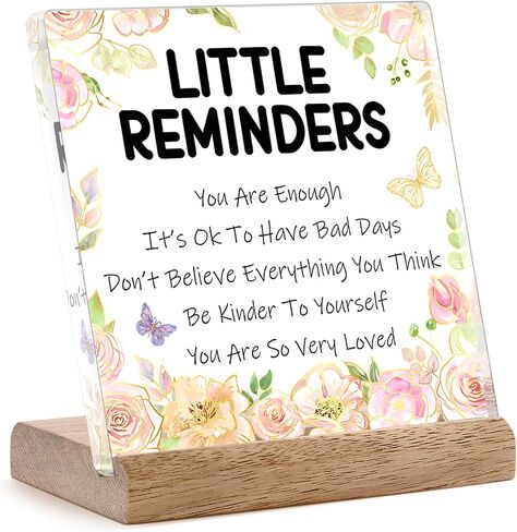 FreeJac College Gifts for Girls Encouragement Gifts for Women Little Reminders Desk Sign You are Enough Mental Health Gifts Best Dorm Gifts Uplifting Cheer Up Motivational Positive Affirmation Plaque in Saudi Arabia