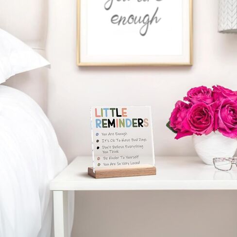 FreeJac College Gifts for Girls Encouragement Gifts for Women Little Reminders Desk Sign You are Enough Mental Health Gifts Best Dorm Gifts Uplifting Cheer Up Motivational Positive Affirmation Plaque in Saudi Arabia