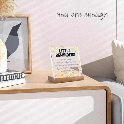 FreeJac College Gifts for Girls Encouragement Gifts for Women Little Reminders Desk Sign You are Enough Mental Health Gifts Best Dorm Gifts Uplifting Cheer Up Motivational Positive Affirmation Plaque in Saudi Arabia