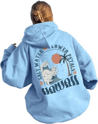 MakeMeChic Women's Letter Graphic Hoodies Pocket Thermal Lined Long Sleeve Pullover Sweatshirt in Saudi Arabia