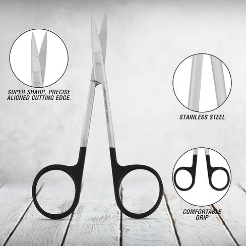 DMS Iris Micro Dissecting Scissors 4.5" Fine Point- Perfect for Doctors, Nurses, EMS, Students, Education & Training and More (Straight Set of 2, 4.5) in Saudi Arabia