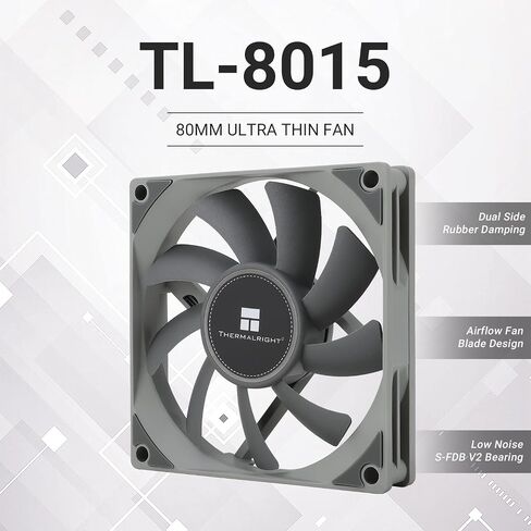 Thermalright TL-8015W وحدة المعالجة المركزية مروحة الكمبيوتر مروحة هادئة 4pin PWM مروحة الكمبيوتر، مروحة تبريد Slimline 15 مم، سرعة 2200 دورة في الدقيقة، مروحة تبريد وحدة المعالجة المركزية 80 مم (أبيض) in Kuwait