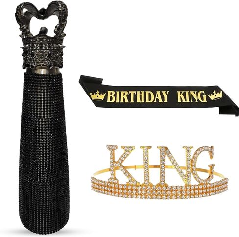 Birthday Sash & Tiara Set with Bling Water Bottle, Birthday Girl Crown, Birthday Sash for Women, insulated water bottle in Saudi Arabia