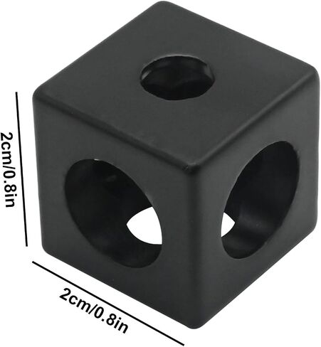 UOIENRT 12Pcs 3-Way Corner Cube with Screws and Nuts for 2020 Aluminum Extrusion Connector for T-Slot V-Slot Accessories 3D Printer Accessories (Black) in Saudi Arabia