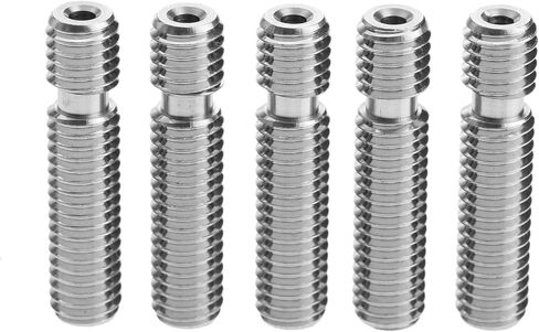 dophee 5 عبوات من أنابيب فوهة كسر الحرارة المعدنية بالكامل مقاس 1.75 مم، M6x26mm/1.02 بوصة من الفولاذ المقاوم للصدأ المتوافقة مع طابعة MK8 Makerbot Reprap ثلاثية الأبعاد in Kuwait