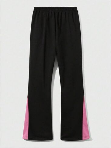 SHENHE Men's Graphic Flared Sweatpants Y2k Color Block Drawstring Track Pants Streetwear in Saudi Arabia