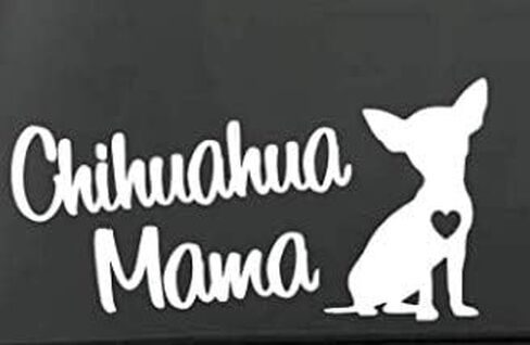ملصق MAF- Mama-Chihuahua -8 بوصة أبيض - من الفينيل للسيارات وأجهزة الكمبيوتر المحمول والجدران والنوافذ وصندوق الأدوات هدية in Kuwait