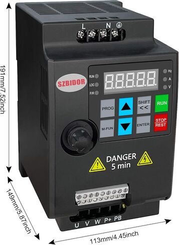 محرك تردد متغير، تيار متردد 220 فولت/0.75 كيلو وات 1 حصان 4 أمبير CNC VFD مرحلة واحدة إلى 3 مراحل للتحكم في سرعة محرك المغزل (مدخل مرحلة واحدة، مخرج 3 مراحل) أسود in Saudi Arabia