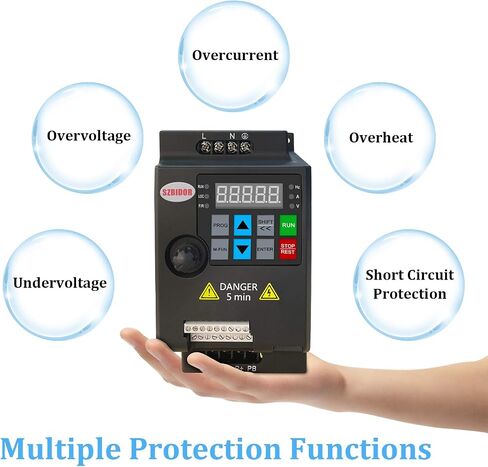 محرك تردد متغير، تيار متردد 220 فولت/0.75 كيلو وات 1 حصان 4 أمبير CNC VFD مرحلة واحدة إلى 3 مراحل للتحكم في سرعة محرك المغزل (مدخل مرحلة واحدة، مخرج 3 مراحل) أسود in Saudi Arabia