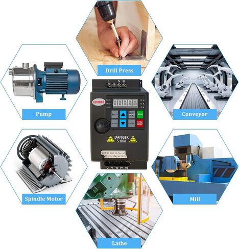 محرك تردد متغير، تيار متردد 220 فولت/0.75 كيلو وات 1 حصان 4 أمبير CNC VFD مرحلة واحدة إلى 3 مراحل للتحكم في سرعة محرك المغزل (مدخل مرحلة واحدة، مخرج 3 مراحل) أسود in Saudi Arabia