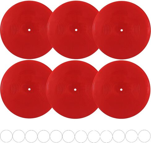 FACHPINT 6pcs Red Vinyl Records for Wall Aesthetic - 12 Inch Blank Records for Graffiti, Fake Props, Party Wedding Signing, Hippie Room Decor in Saudi Arabia
