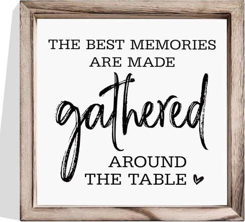 ديكور غرفة الطعام، ذكريات الرهان مصنوعة مجمعة حول علامة الطاولة، علامة إطار حائط خشبي مزخرف، ديكور كبير لغرفة الطعام، ديكور حائط عائلي، علامة حائط معلقة MDF مؤطرة in Kuwait